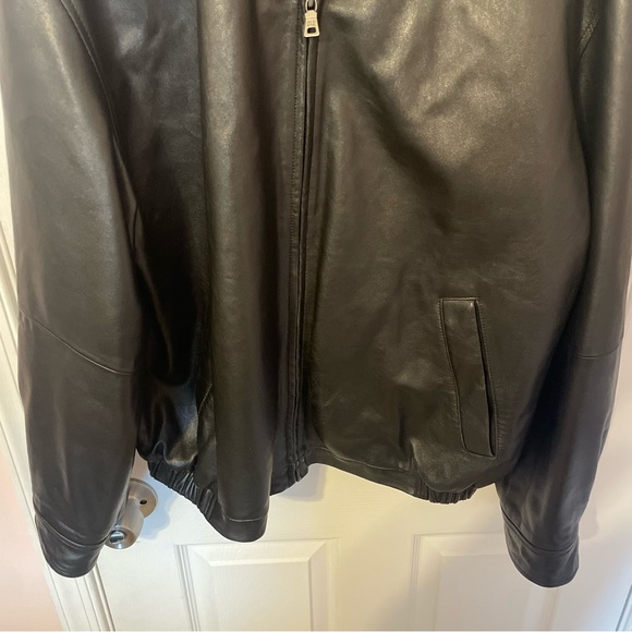 Men’s Genuine Leather Black Bomber Jacket - Picture 3 of 11